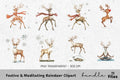 Meditating Reindeer Winter Clipart Bundle