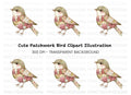 Cute Patchwork Bird Clipart Bundle