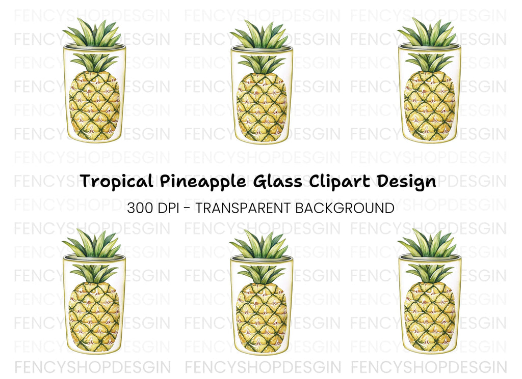Pineapple Tumbler Clipart Bundle