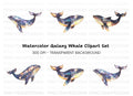 Cosmic Whale Clipart Bundle