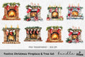 Christmas Fireplace Clipart Bundle