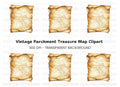 Blank Scroll Map Clipart Bundle