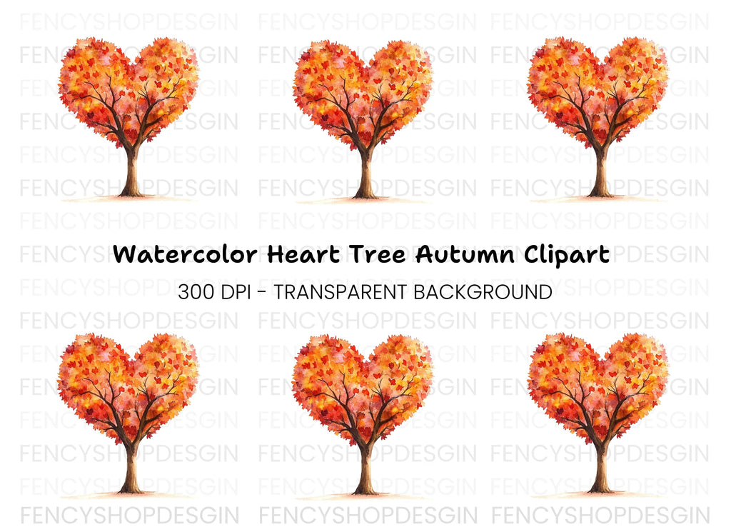 Heart Tree Clipart Bundle