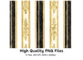 Elegant Gold Black Damask Pattern Clipart Bundle