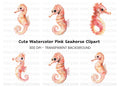Pink and Orange Seahorse Clipart Bundle