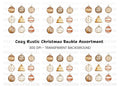 Rustic Christmas Ornaments Clipart Bundle