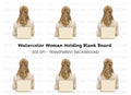 Blank Sign Woman Clipart Bundle