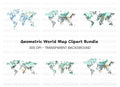 Geometric World Map Clipart Bundle