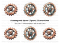 Rustic Steampunk Gears Clipart Bundle