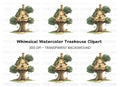 Enchanted Treehouse Illustration Clipart Bundle