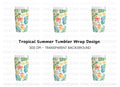 Tropical Fruit and Leaf Tumbler Clipart Bundle