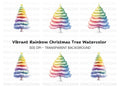 Rainbow Christmas Tree Clipart Bundle