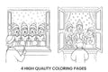 Christmas Carolers Winter Scene Coloring Books