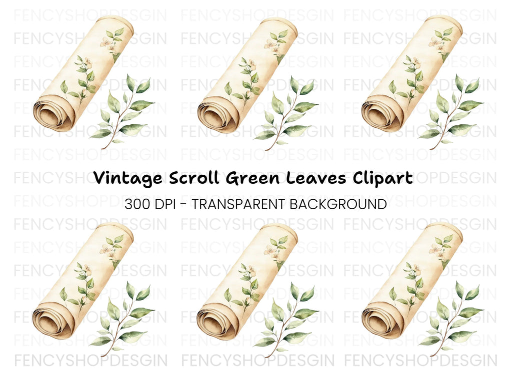 Floral Scroll Clipart Bundle