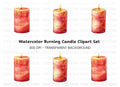 Red Candle Clipart Bundle