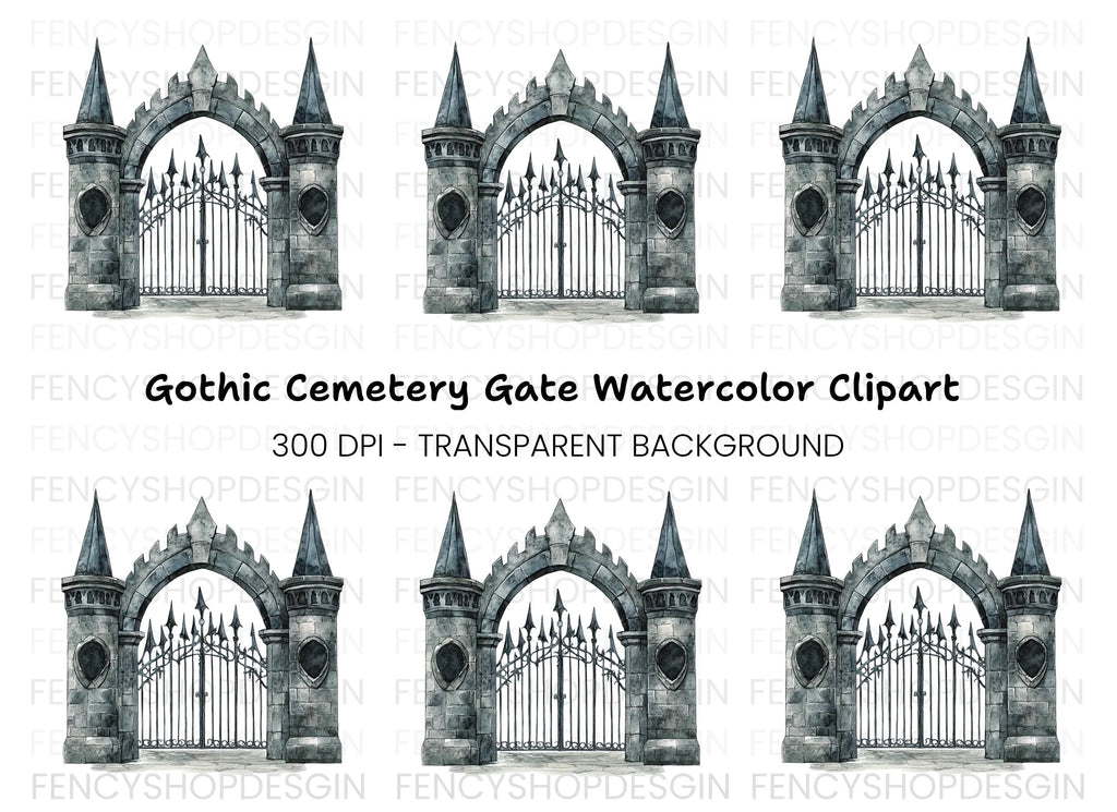 Medieval Stone Gate Clipart Bundle