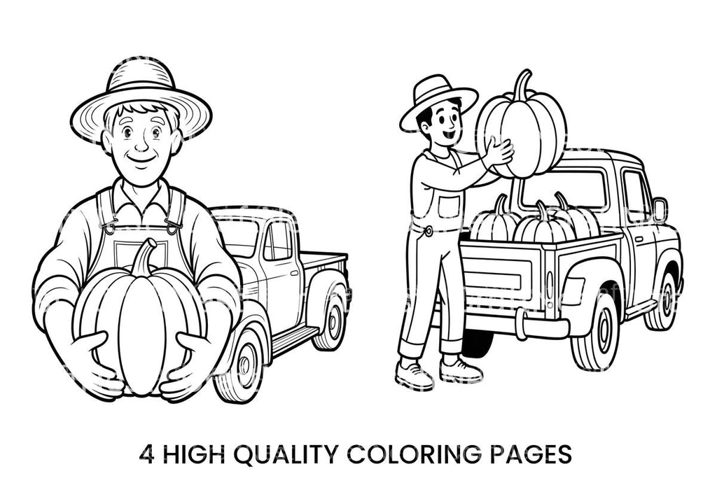 Farmer Loading Pumpkins Coloring Books