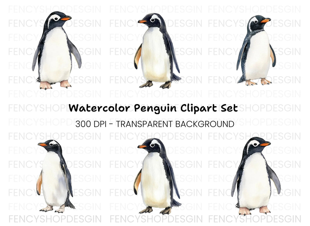 Gentoo Penguin Clipart Bundle