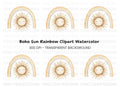 Sleeping Sun Under Boho Rainbow Clipart Bundle