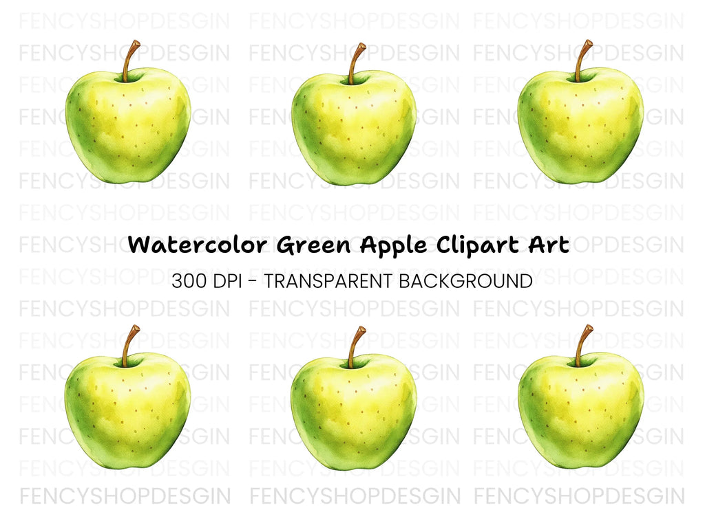 Green Apple Clipart Bundle
