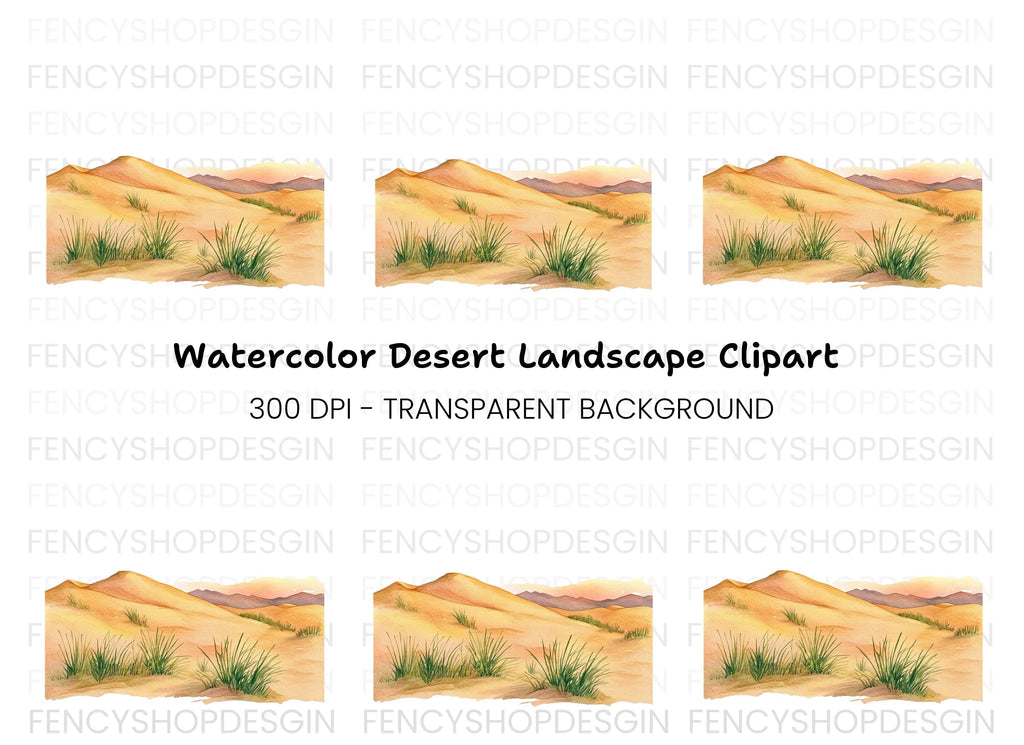 Desert Landscape Dunes Clipart Bundle