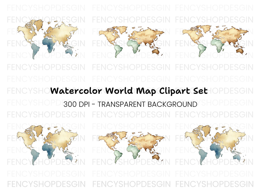 World Map Clipart Bundle