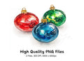 Vibrant Christmas Ornaments Clipart Bundle