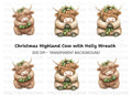 Christmas Highland Cow Clipart Bundle