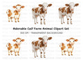 Cute Baby Cow Clipart Bundle