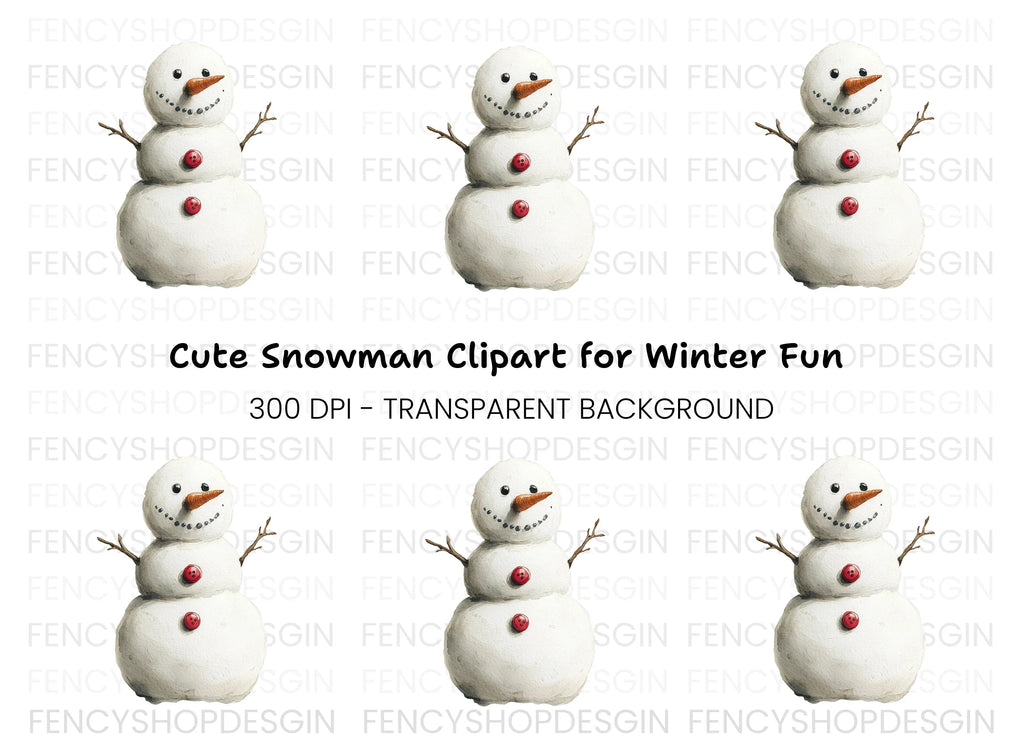 Cute Snowman Clipart Bundle