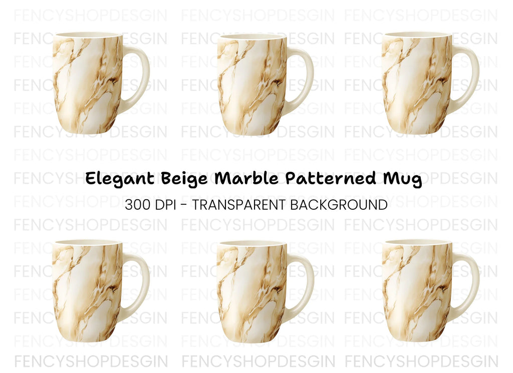Coffee Brown Marble Clipart Bundle