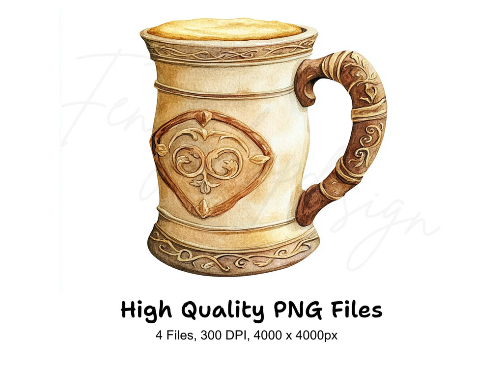 Rustic Beer Mugs Clipart Bundle