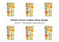 Vibrant Floral Tumbler Clipart Bundle