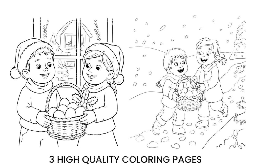 Kids Christmas Baskets Coloring Books