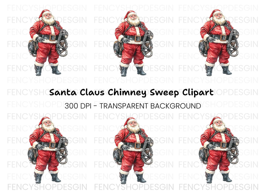 Biker Santa Claus Christmas Clipart Bundle