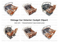 Vintage Airplane Cockpit Clipart Bundle