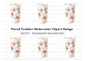 Elegant Floral Tumbler Clipart Bundle