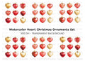 Heart Christmas Ornaments Clipart Bundle