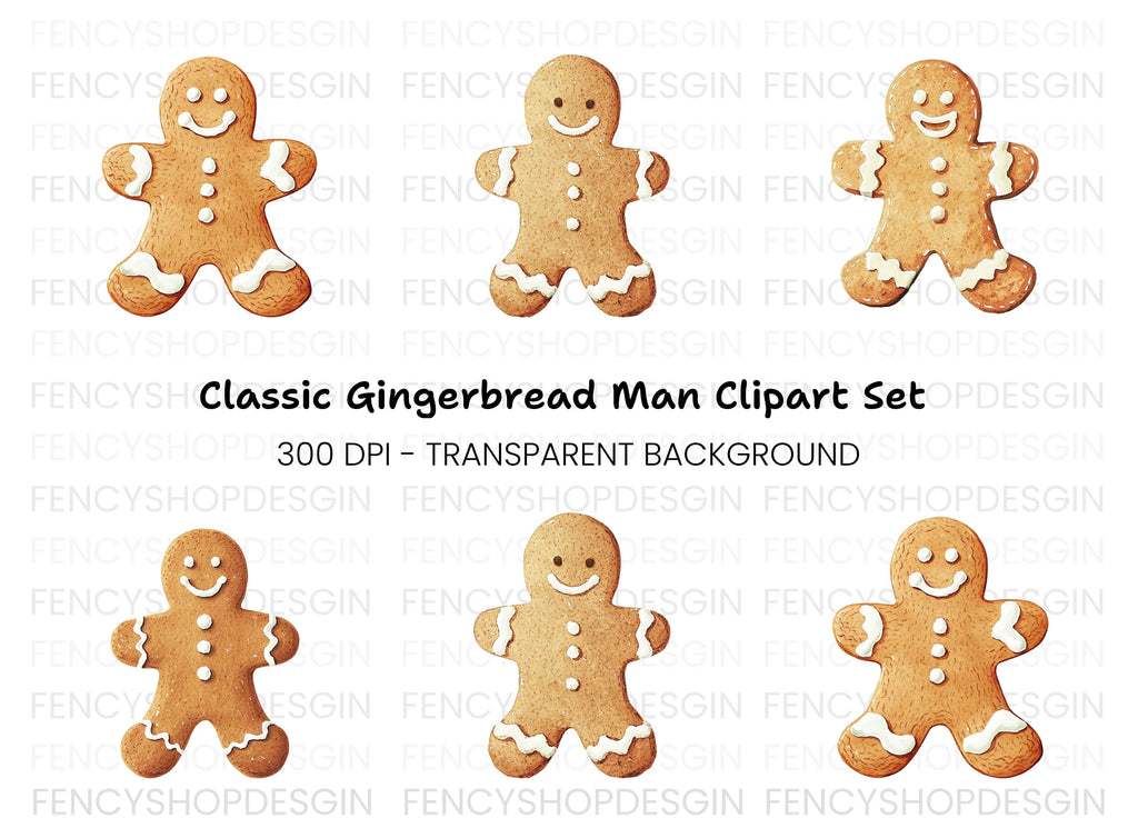 Gingerbread Man Christmas Clipart Bundle