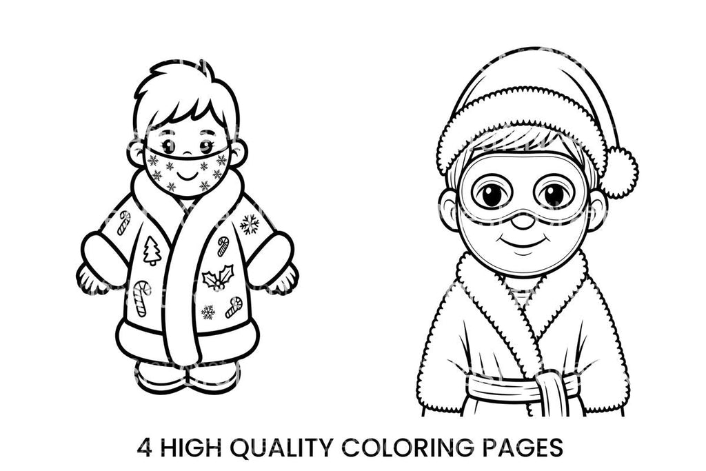 Winter Boy with Mask Coloring Books