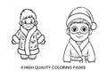 Winter Boy with Mask Coloring Books