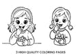 Kids Eating Healthy Fruits Coloring Books