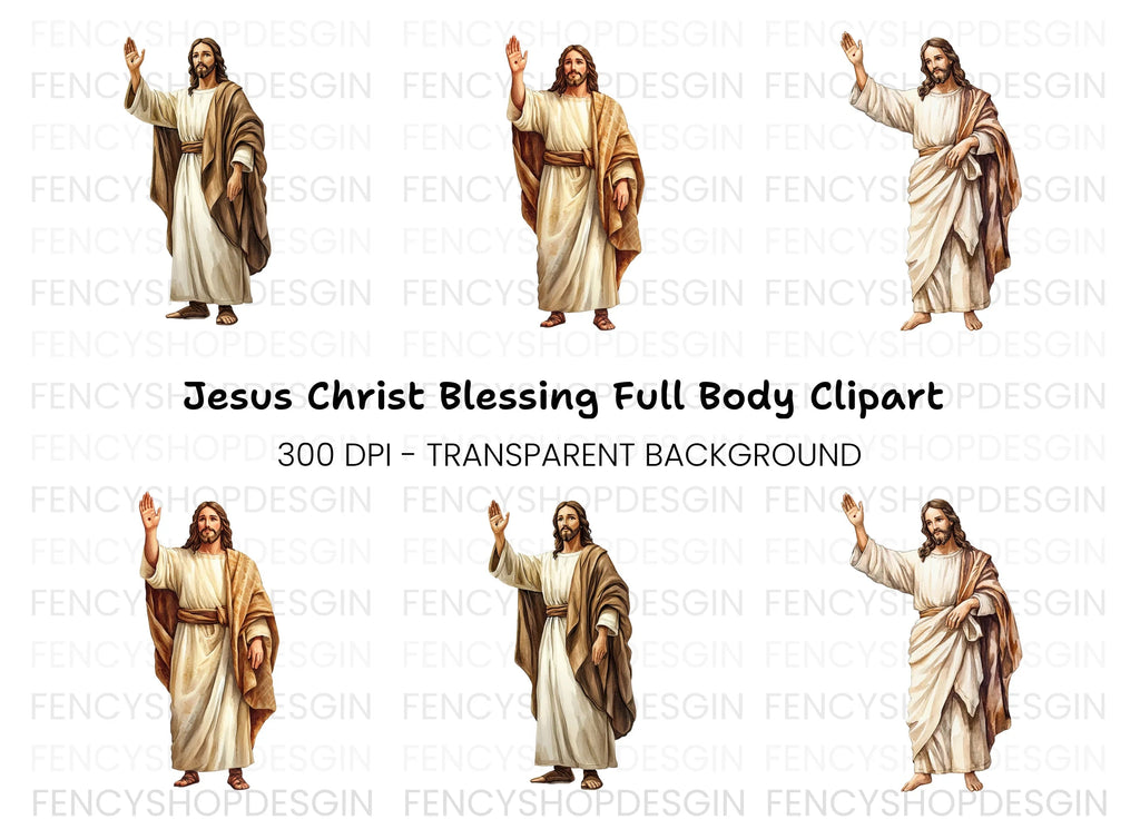 Jesus Waving and Blessing Clipart Bundle