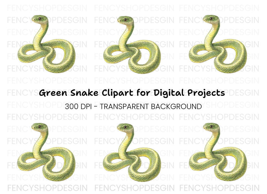 Vibrant Green Snake Clipart Bundle