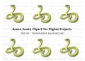 Vibrant Green Snake Clipart Bundle