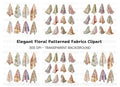 Boho Floral Textile Blanket Clipart Bundle