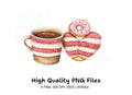 Cozy Coffee and Donut Valentine Clipart Bundle