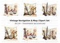 Vintage Navigation Tools Clipart Bundle