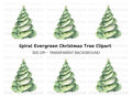 Elegant Spiral Christmas Tree Clipart Bundle