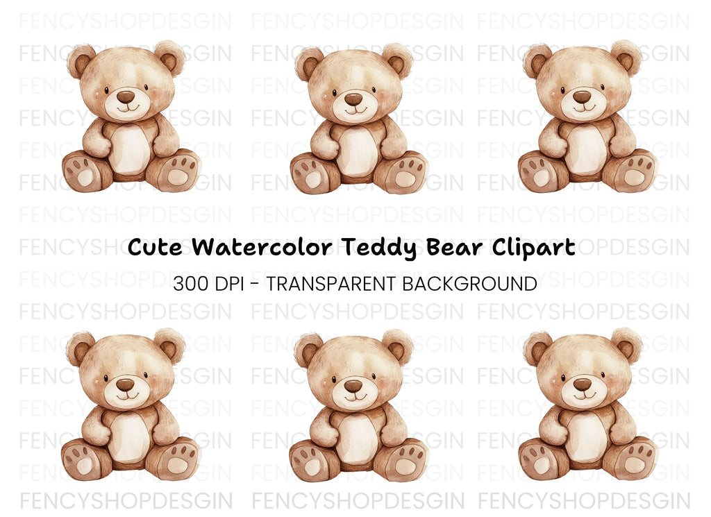 Cute Teddy Bear Clipart Bundle